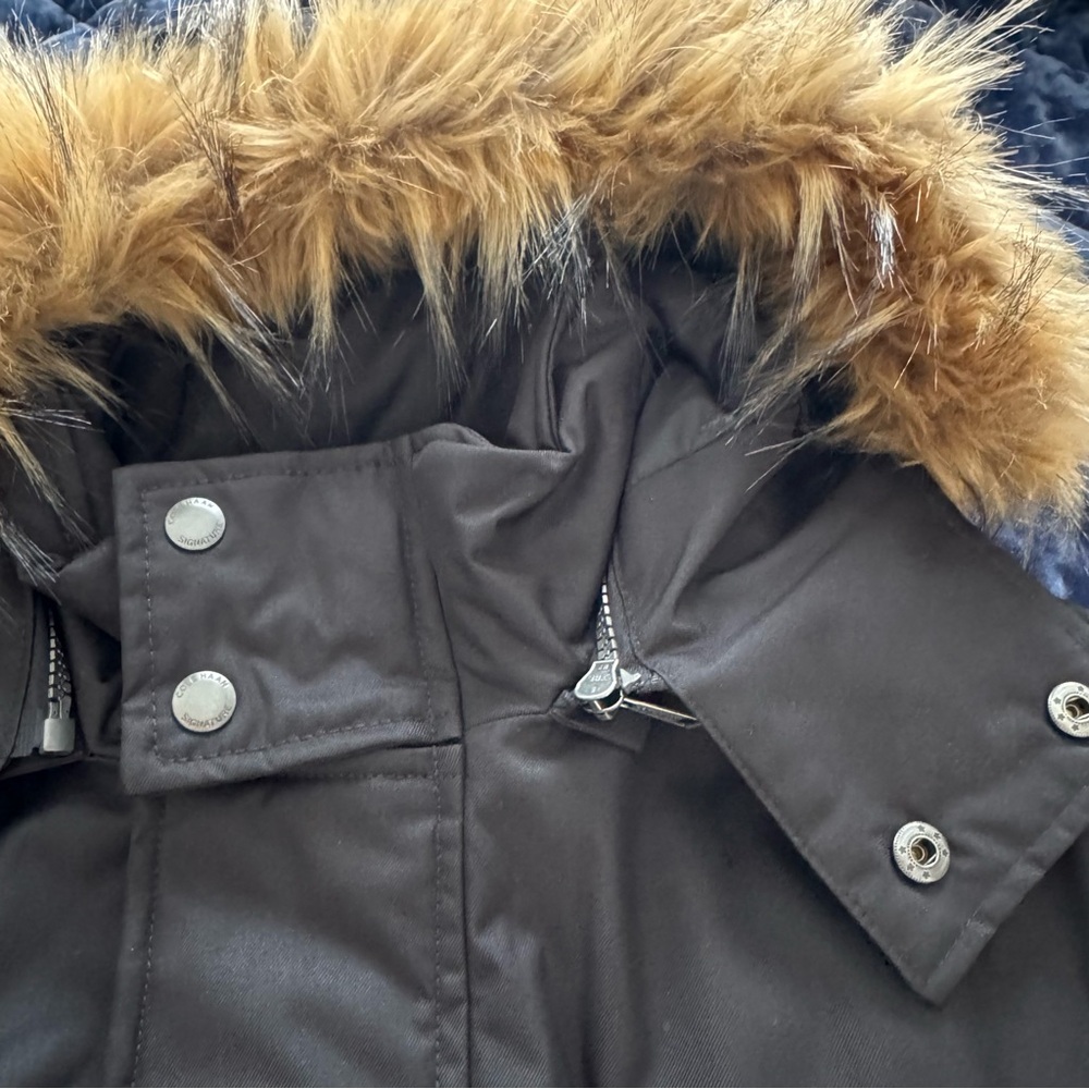 Cole Haan Men’s SMALL Black Jacket with Faux Fur Hood - Picture 5 of 9